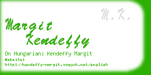 margit kendeffy business card